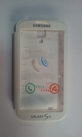 Flip Case за Samsung I9500 Galaxy S4 с цял прозорец Бял